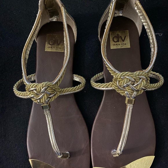 Dolce Vita Gold and Silver Sandals - Picture 3 of 9